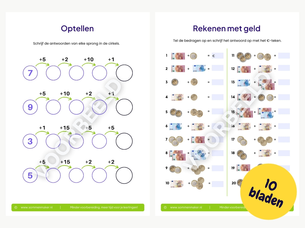 Rekenboekje – werkbladen voor groep 4