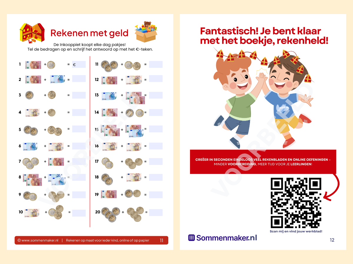 Rekenboekje Sinterklaas – werkbladen voor groep 4