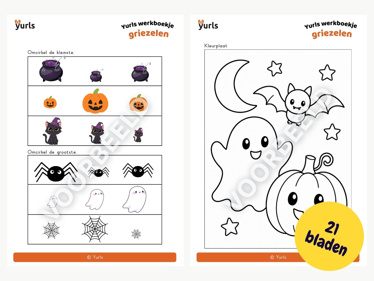 Werkboekje Griezelen – werkbladen voor groep 1/2