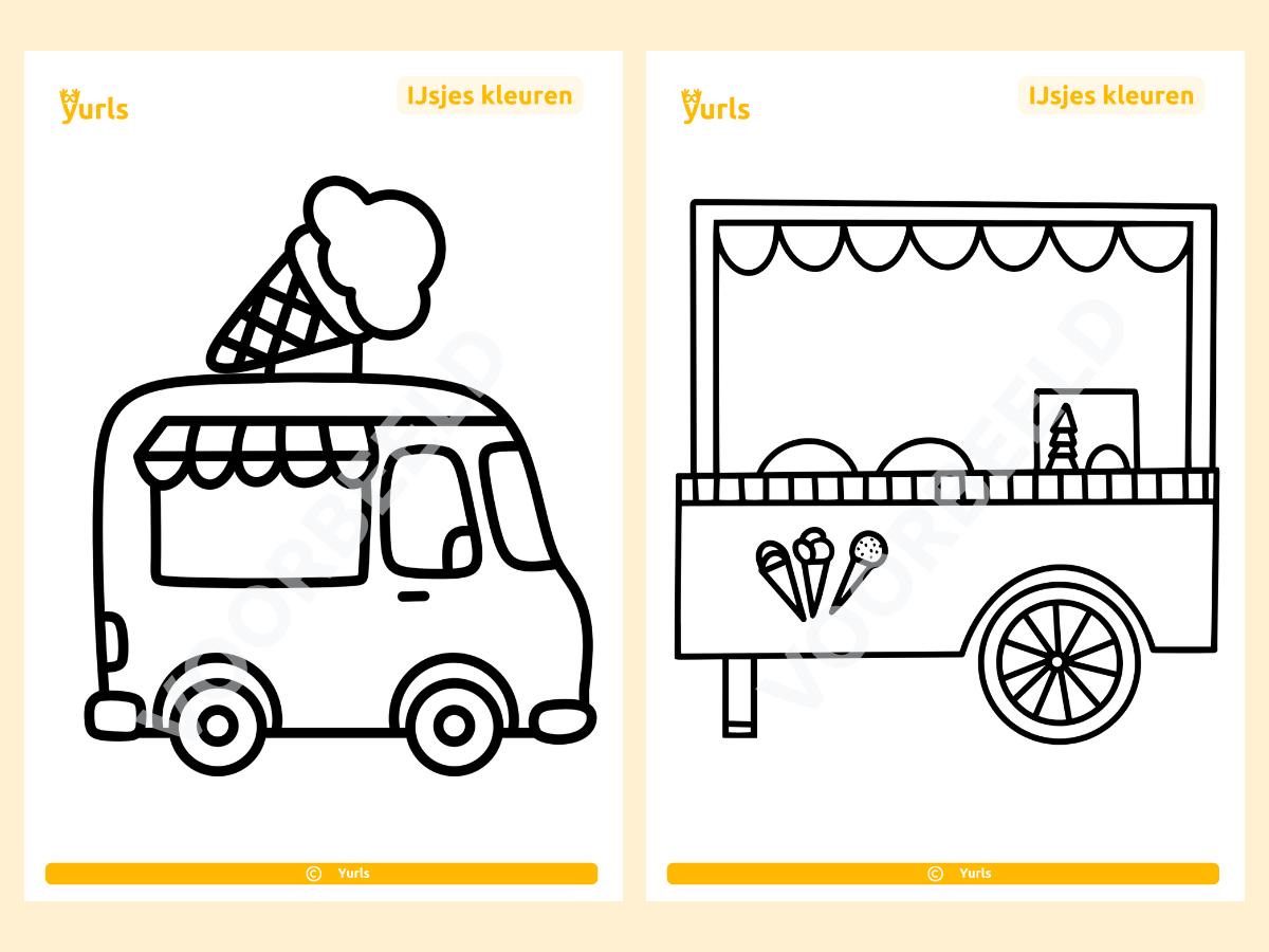 IJsjes kleuren – kleurplaten voor groep 1 t/m 3