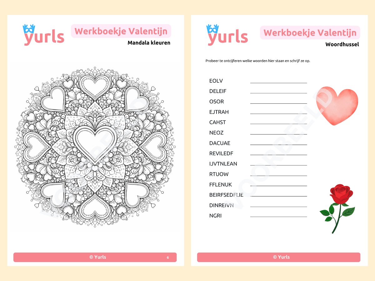 Werkboekje Valentijn – werkbladen voor groep 5/6