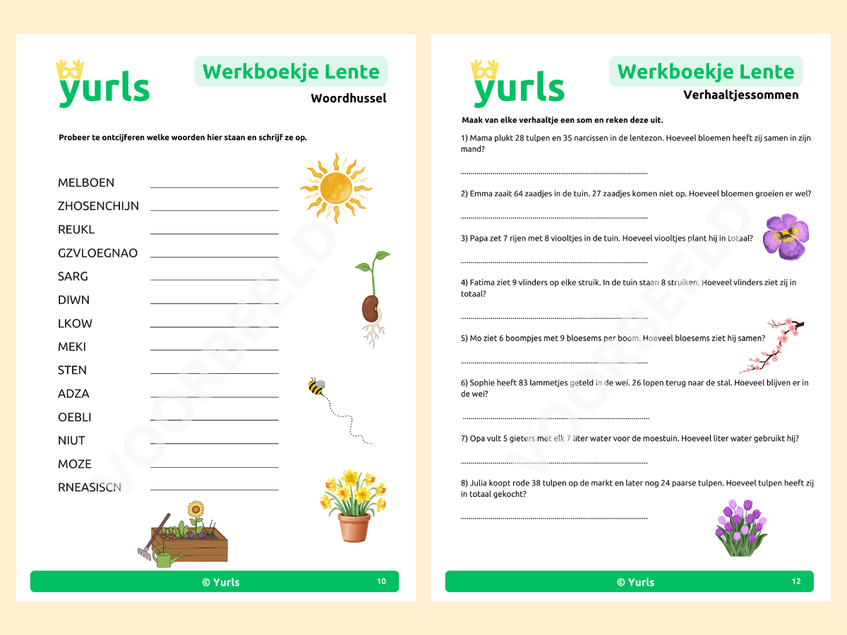 Werkboekje Lente – werkbladen voor groep 5/6