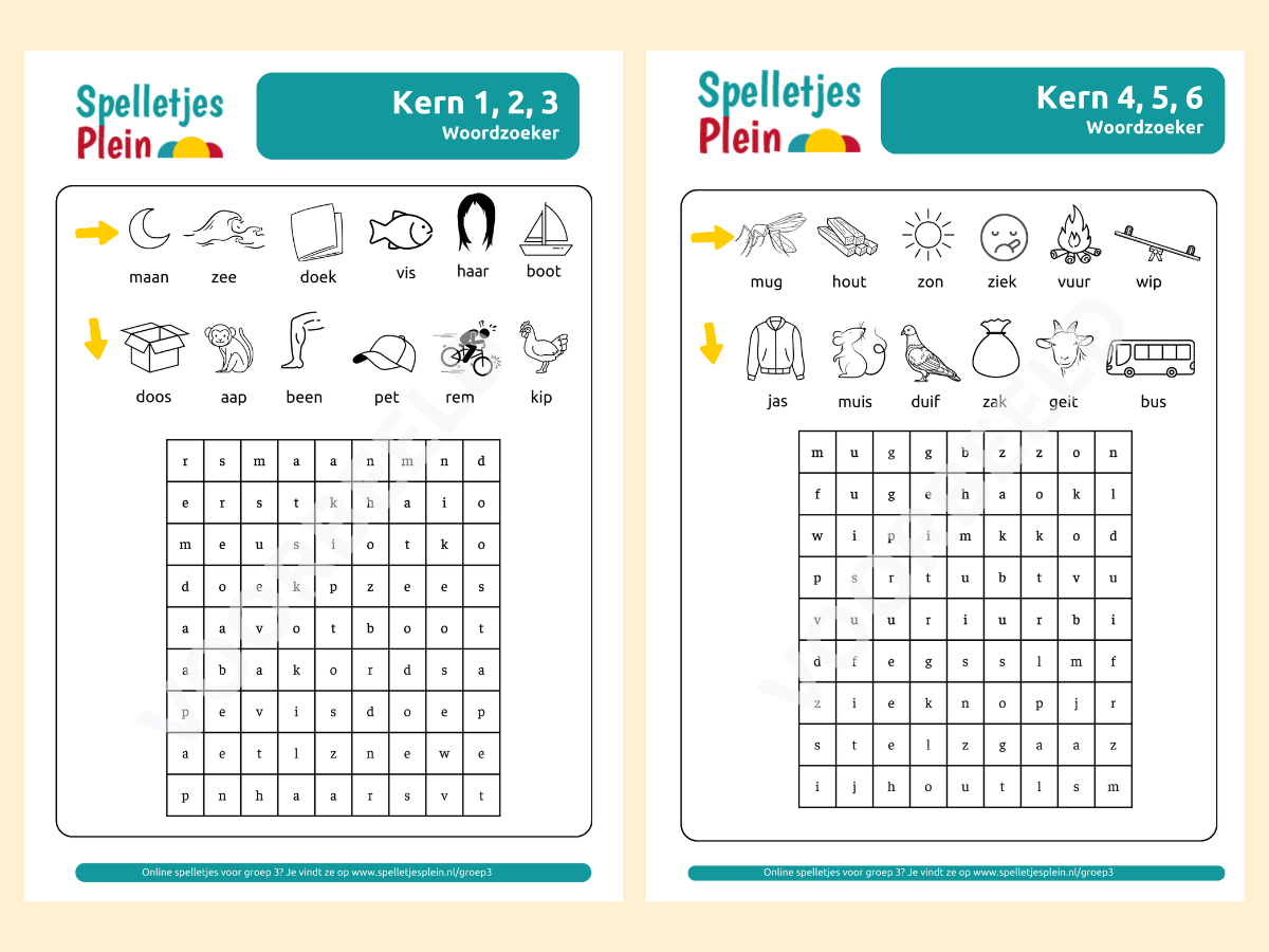 27 Woordzoekers – woordzoekers voor groep 3