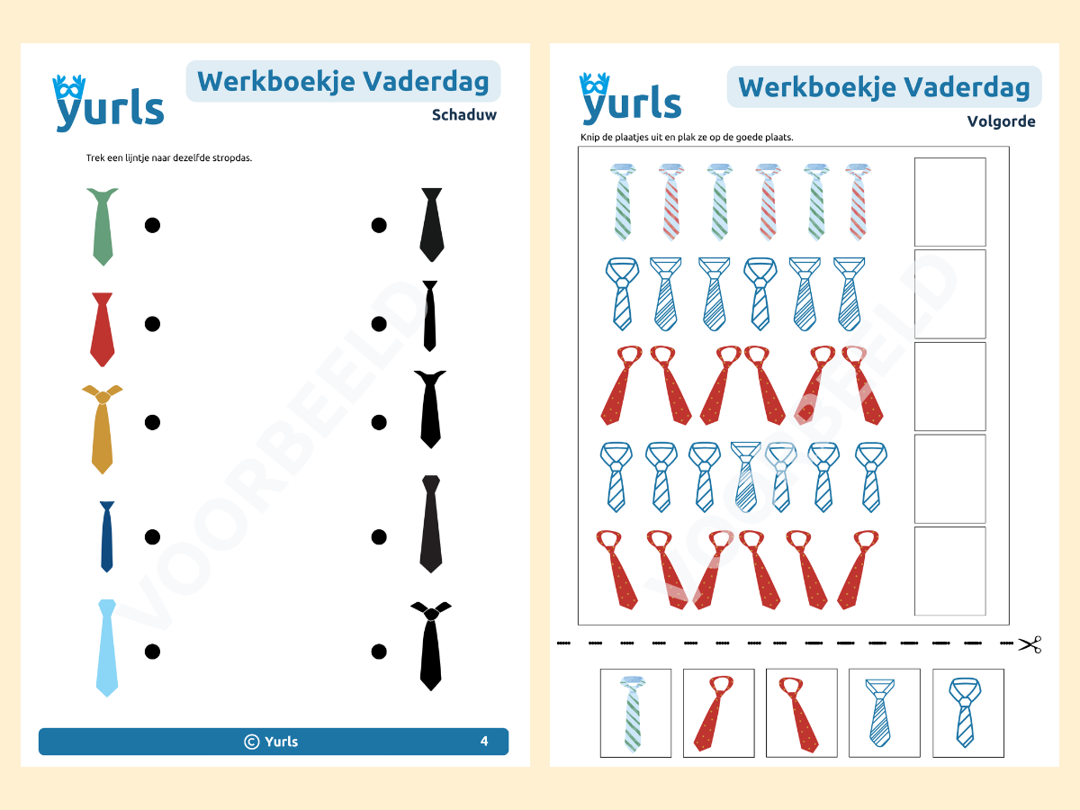 Werkboekje Vaderdag – werkbladen voor groep 1/2