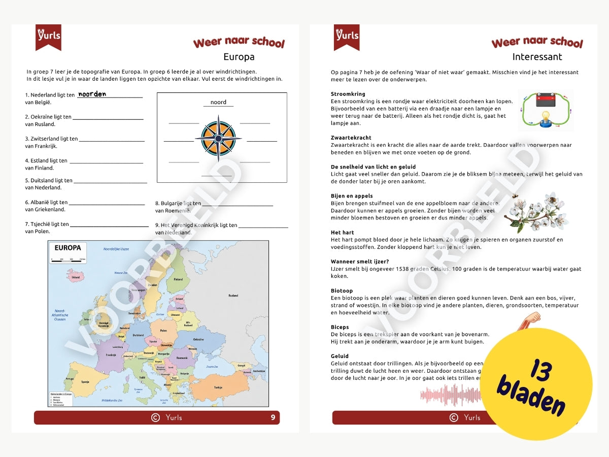 Werkboekje Weer naar School – werkbladen voor groep 7