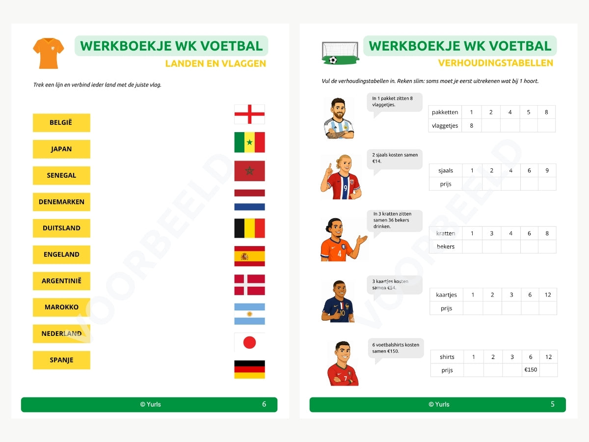 Werkboekje WK Voetbal – werkbladen voor groep 5/6