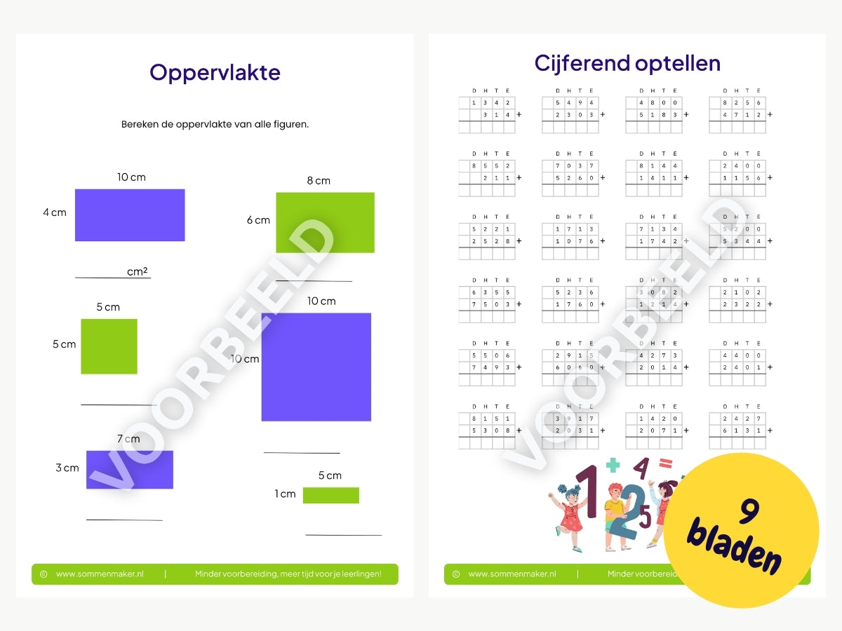 Rekenboekje – werkbladen voor groep 6