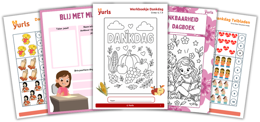 Werkboekjes Dankdag, covers