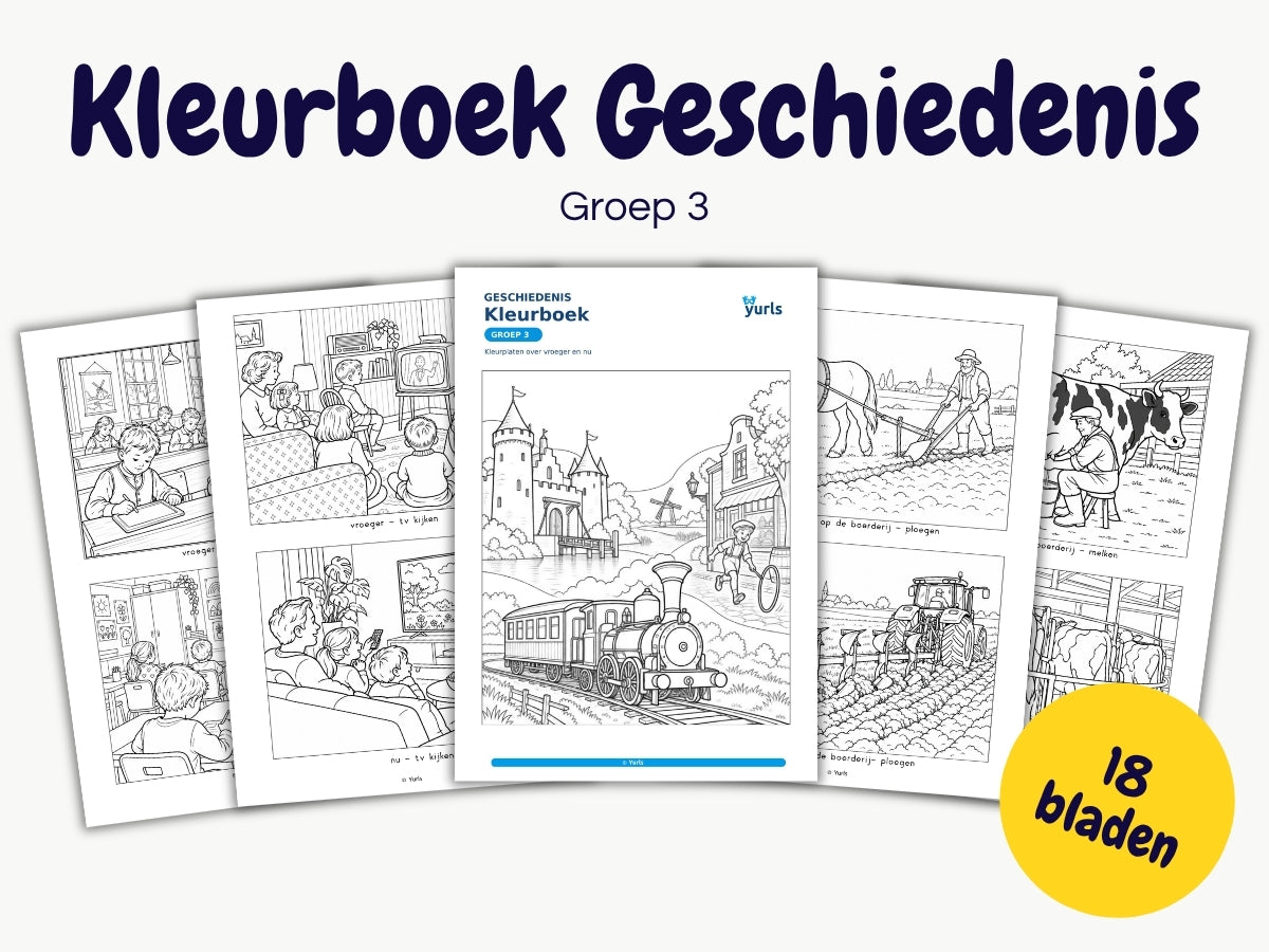 Kleurboek Geschiedenis – kleurplaten groep 3
