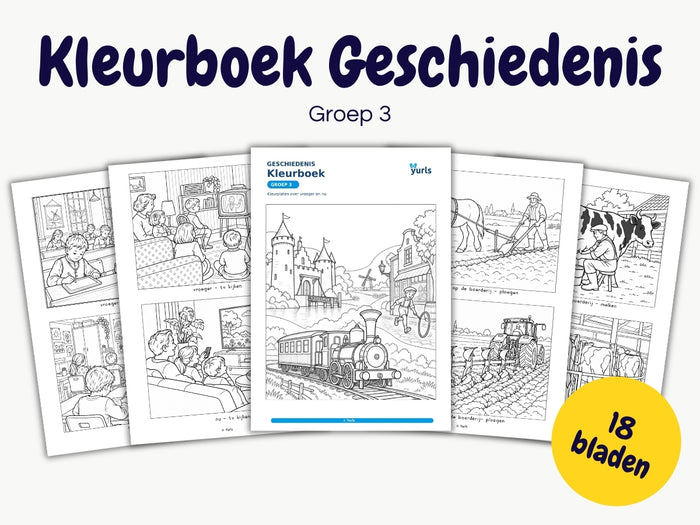 Kleurboek Geschiedenis – kleurplaten groep 3