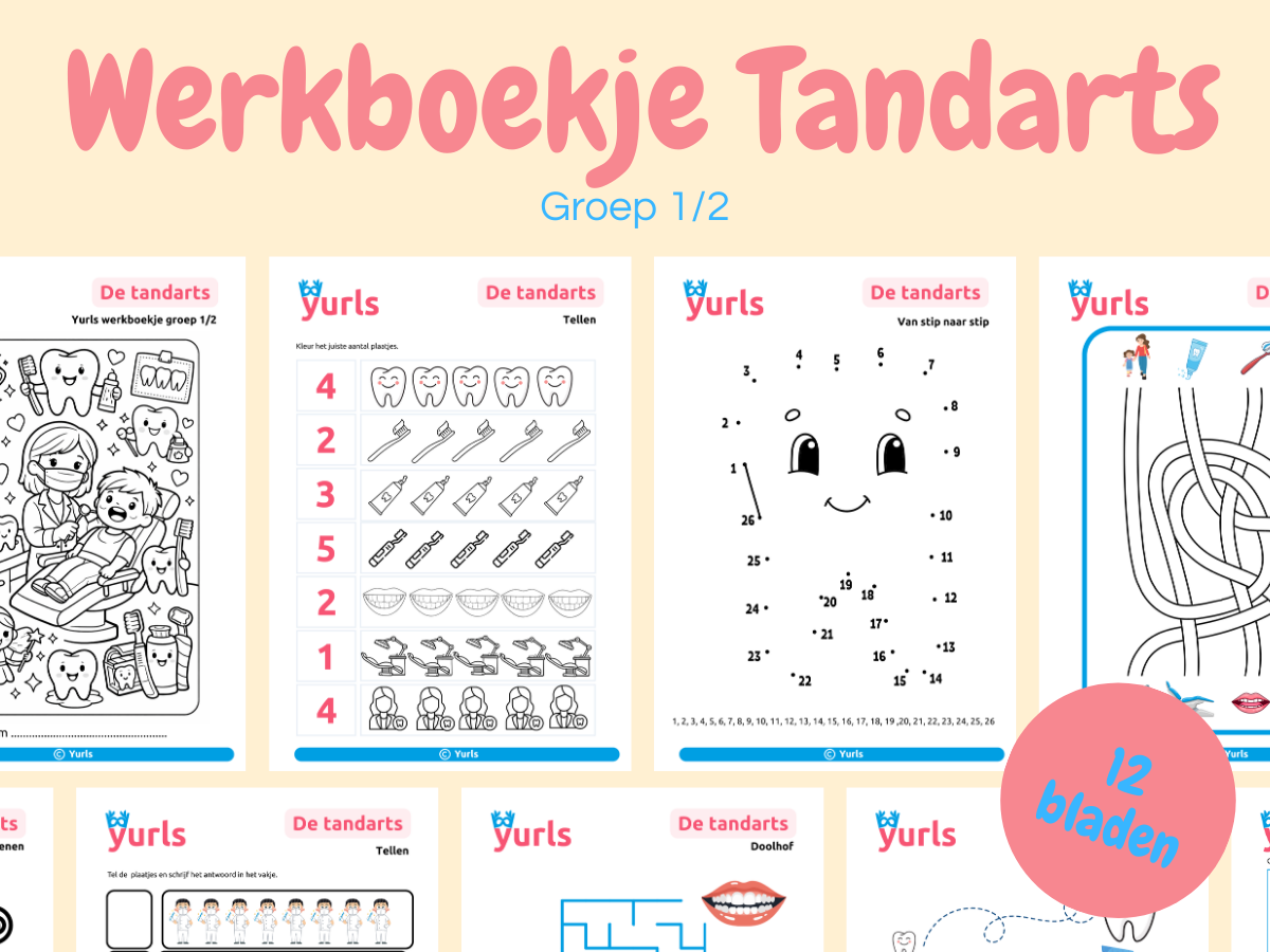 Werkboekje Tandarts – werkbladen voor groep 1/2