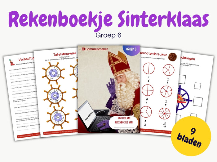 Rekenboekje Sinterklaas – werkbladen groep 6