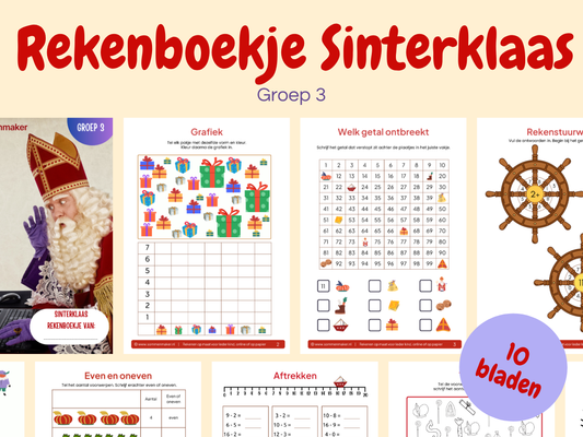 Rekenboekje Sinterklaas – werkbladen voor groep 3