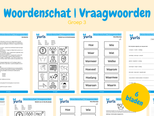 Woordenschat | Vraagwoorden – werkbladen voor groep 4/5