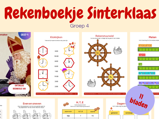 Rekenboekje Sinterklaas – werkbladen voor groep 4