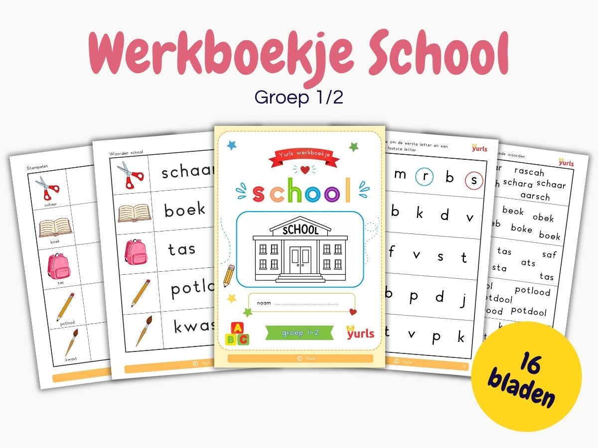 Werkboekje School – werkbladen voor groep 1/2