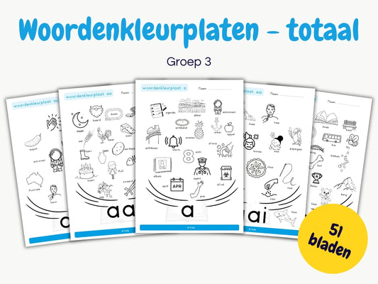 Woordenkleurplaten totaal – woordenkleurplaten voor groep 3