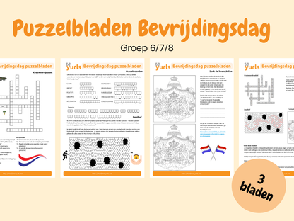 Puzzelbladen Bevrijdingsdag – werkbladen voor groep 6/7/8