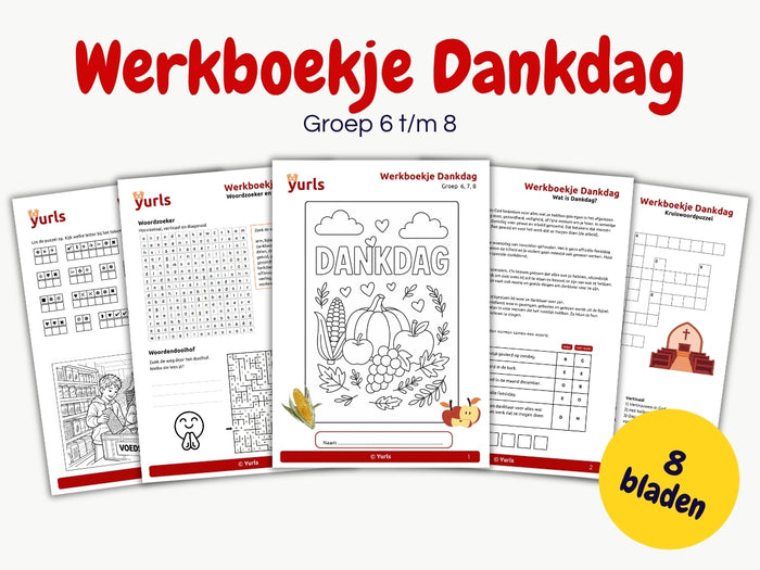 Werkboekje Dankdag – werkbladen groep 6/7/8