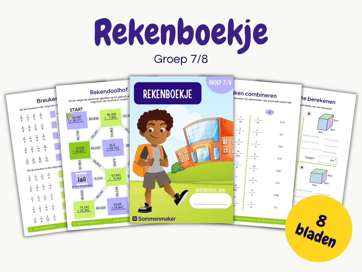Rekenboekje – werkbladen voor groep 7/8