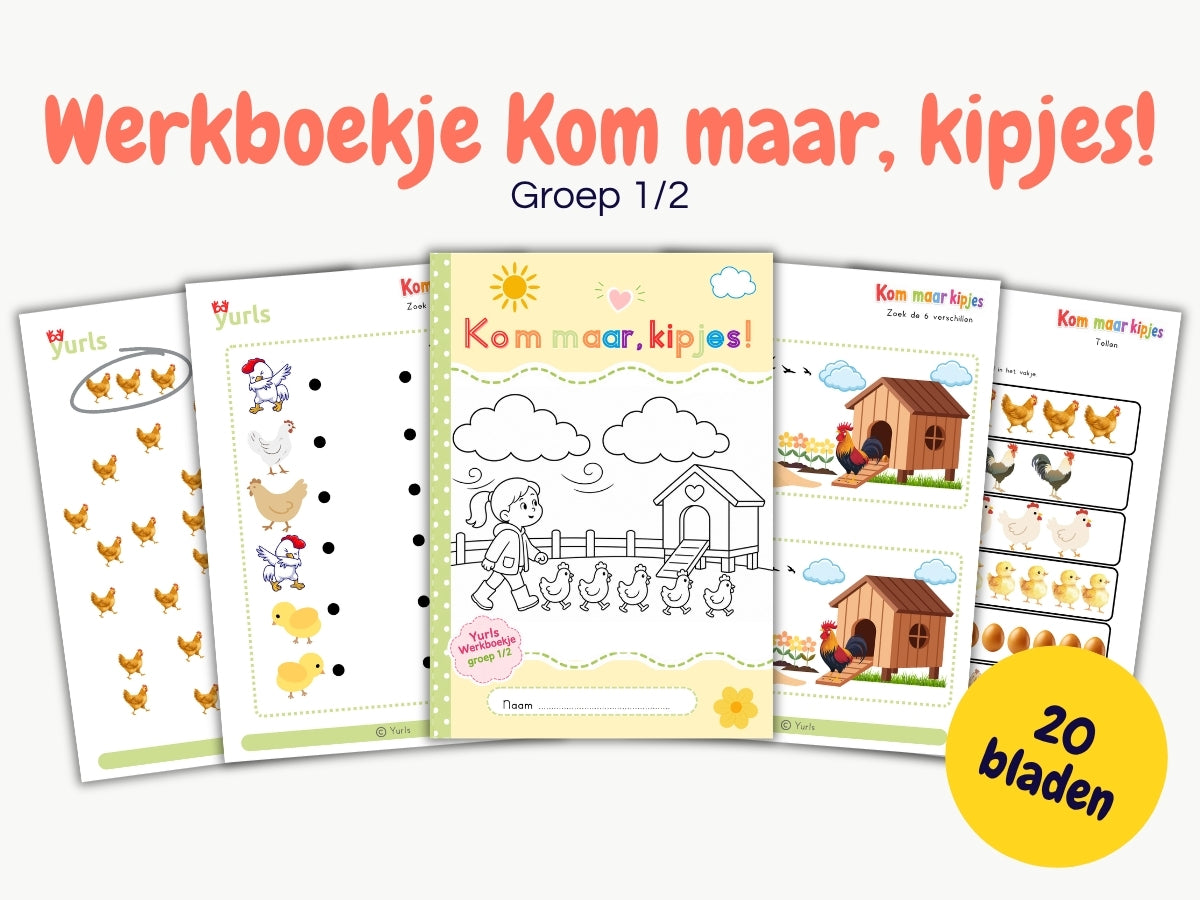 Werkboekje Kom maar, kipjes! – werkbladen voor groep 1/2