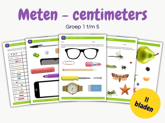 Meten centimeters – werkbladen voor groep 1 t/m 5