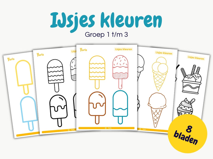 IJsjes kleuren – kleurplaten voor groep 1 t/m 3
