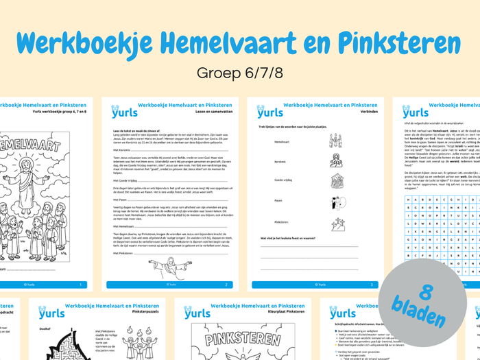 Werkboekje Hemelvaart en Pinksteren – werkbladen voor groep 6/7/8
