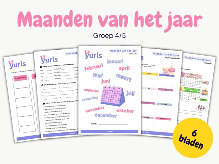 Maanden van het jaar | werkbladen voor groep 4/5