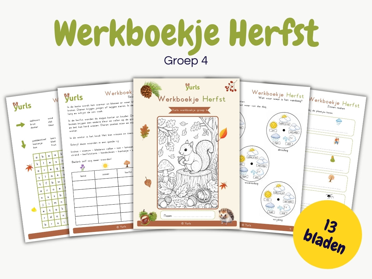 Werkboekje Herfst – werkbladen voor groep 4