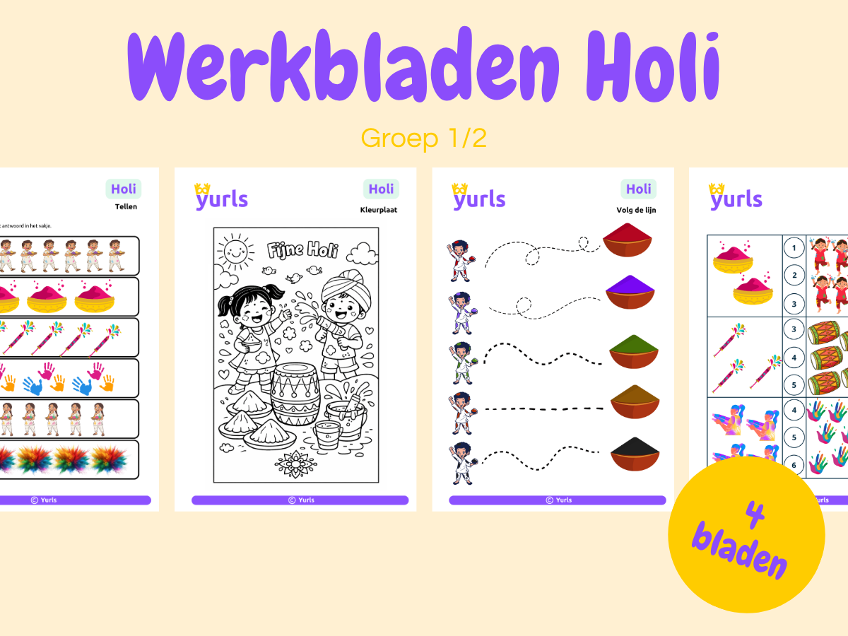 Werkbladen Holi – werkbladen groep 1/2