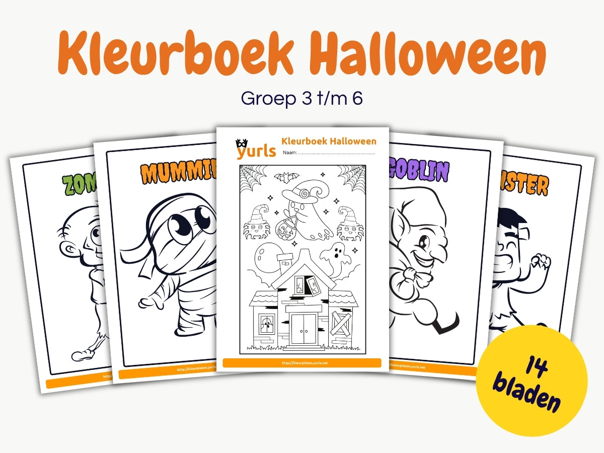 Kleurboek Halloween – kleurplaten groep 3 t/m 6