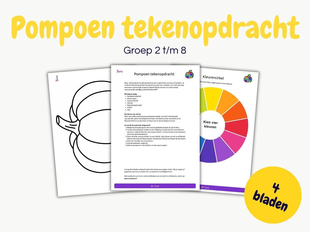 Pompoen tekenopdracht – groep 2 t/m 8
