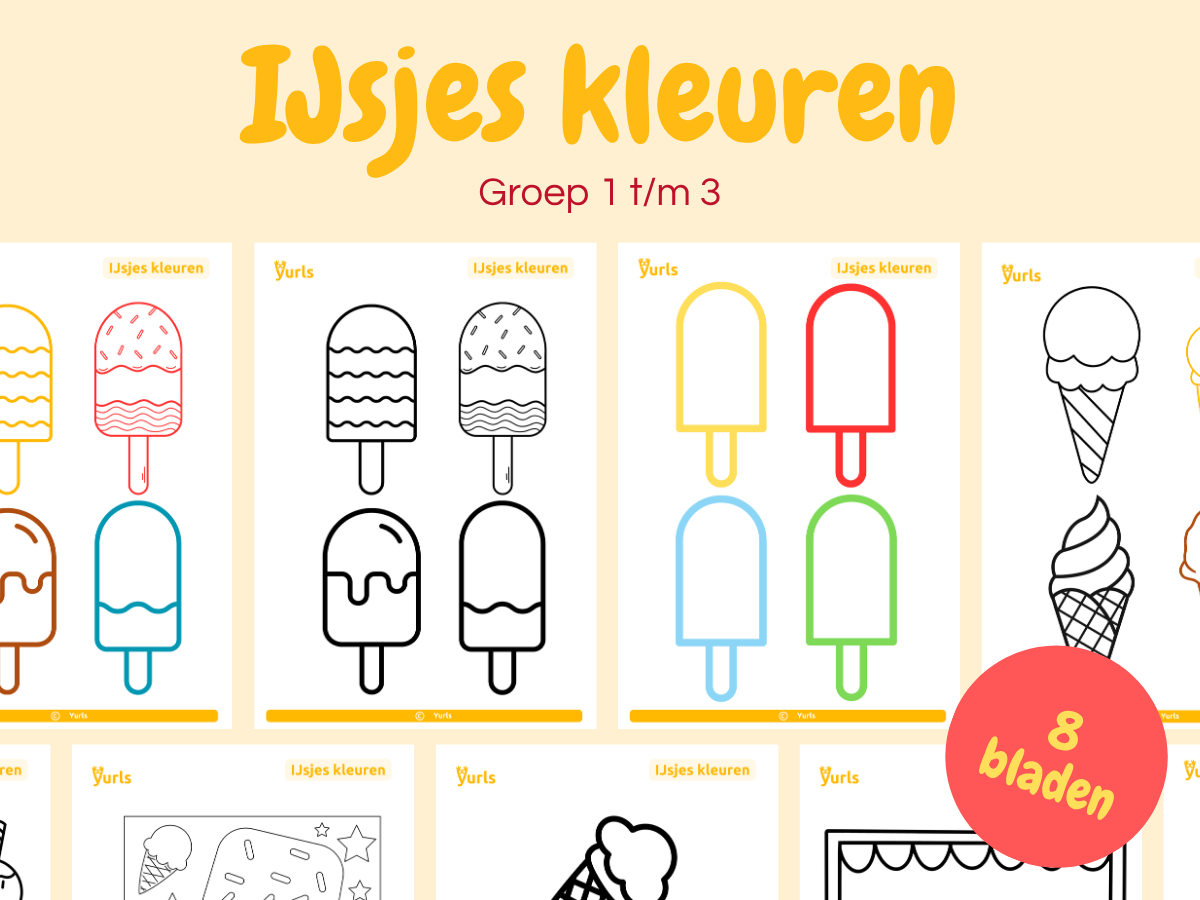 IJsjes kleuren – kleurplaten voor groep 1 t/m 3