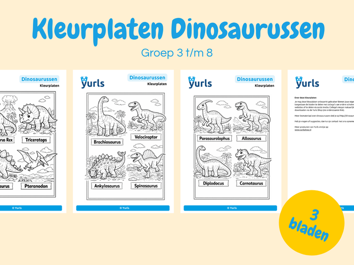 Kleurplaten Dinosaurussen – voor groep 3 t/m 8