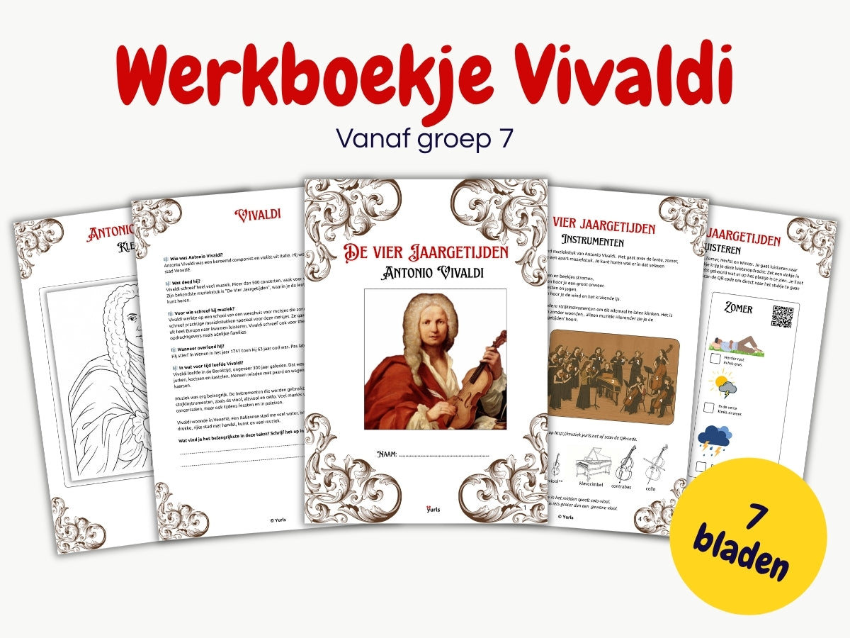 Werkboekje Vivaldi – werkbladen over De Vier Jaargetijden, Antonio Vivaldi