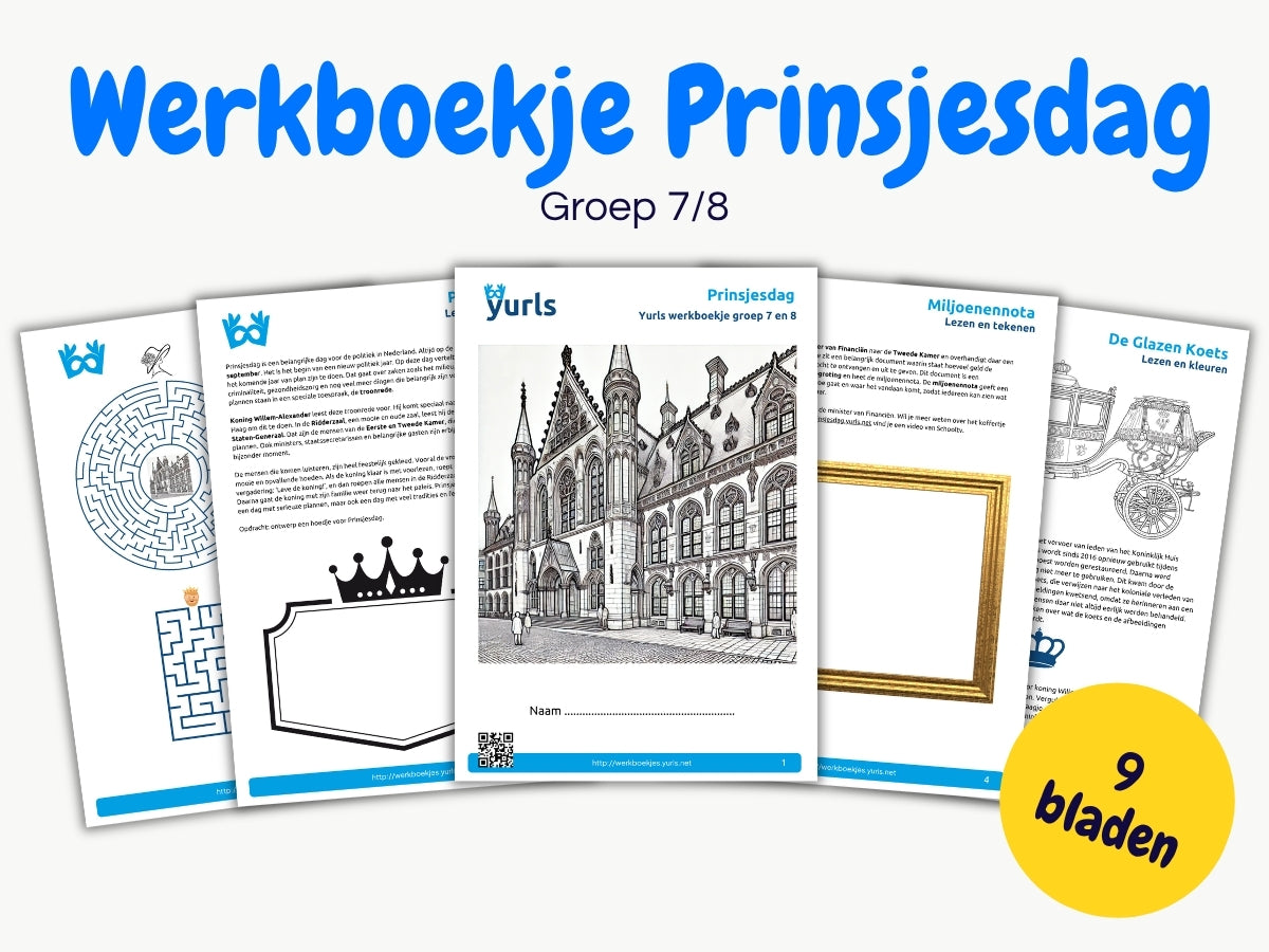 Werkboekje Prinsjesdag – werkbladen groep 7/8