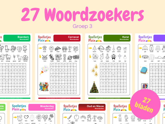 27 Woordzoekers – woordzoekers voor groep 3