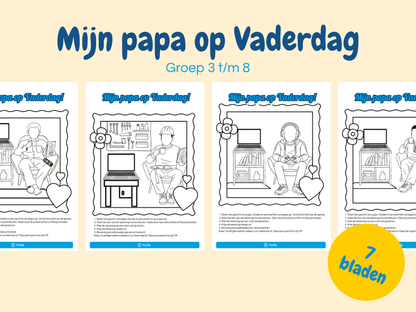 Mijn papa op Vaderdag – kleurplaten voor groep 3 t/m 8
