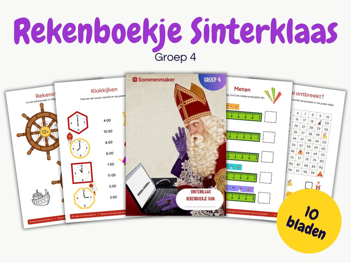 Rekenboekje Sinterklaas – werkbladen groep 4