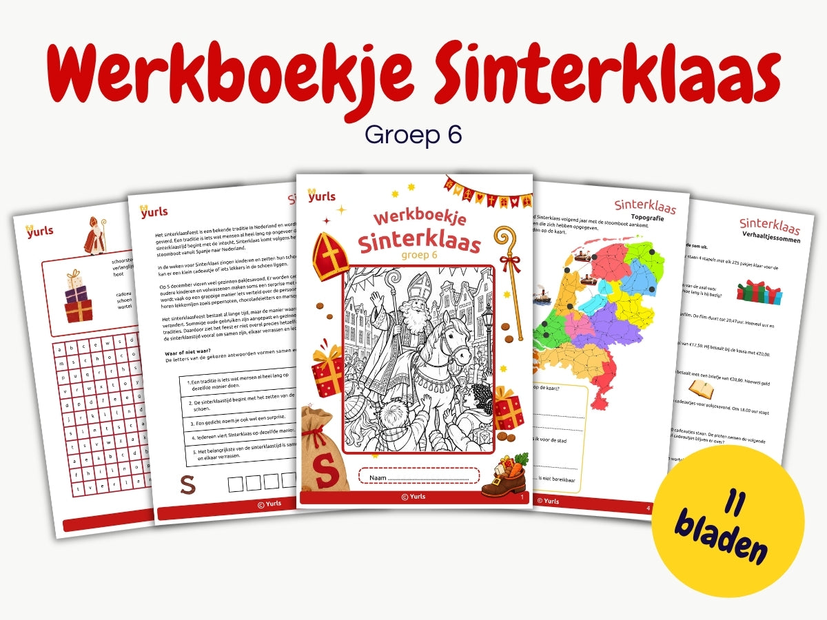 Werkboekje Sinterklaas – werkbladen groep 6
