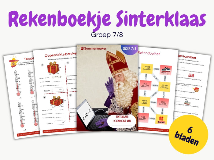 Rekenboekje Sinterklaas – werkbladen groep 7/8