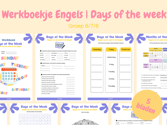 Werkboekje Engels – Days of the week