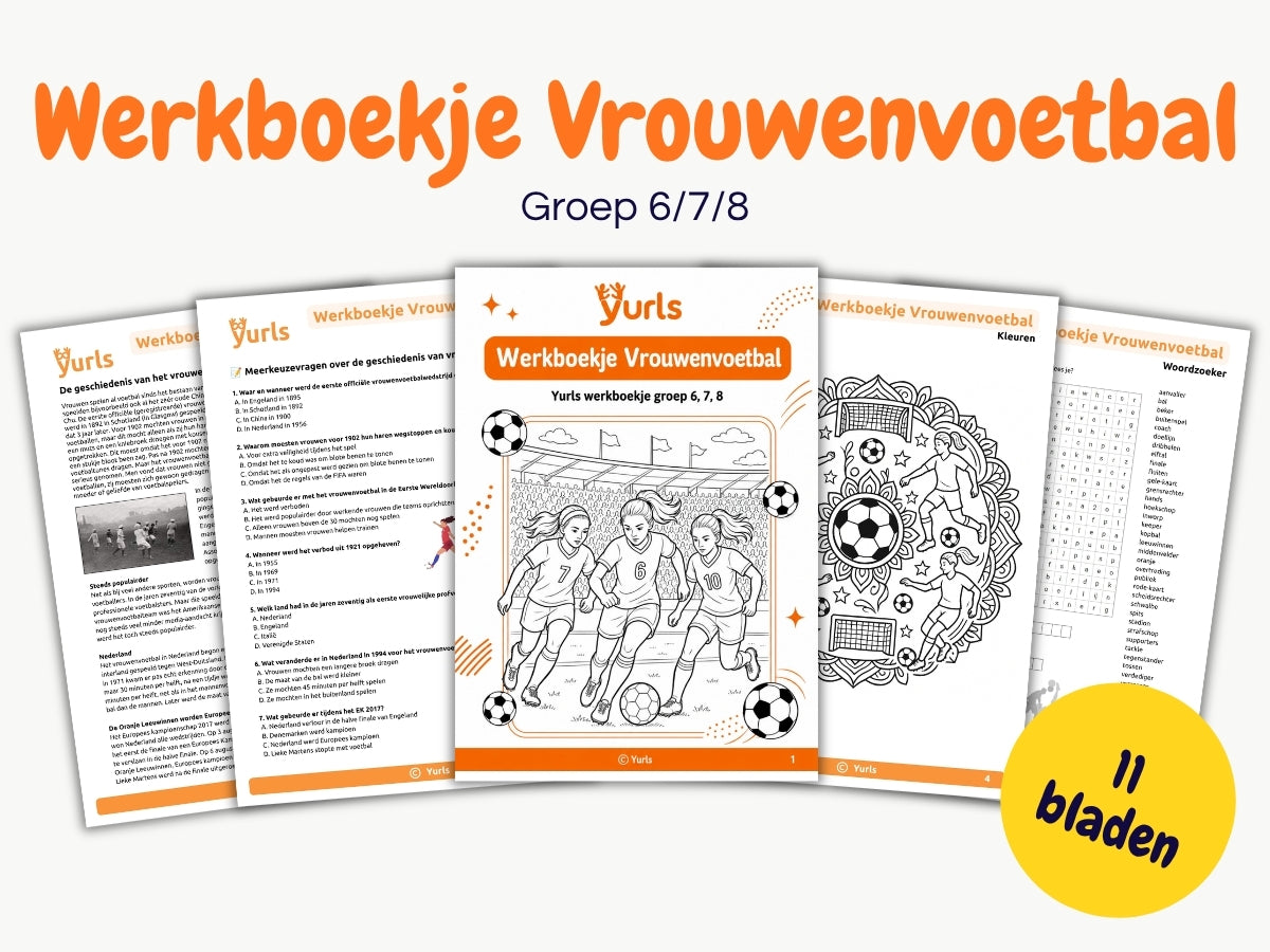 Werkboekje Vrouwenvoetbal – werkbladen groep 6/7/8