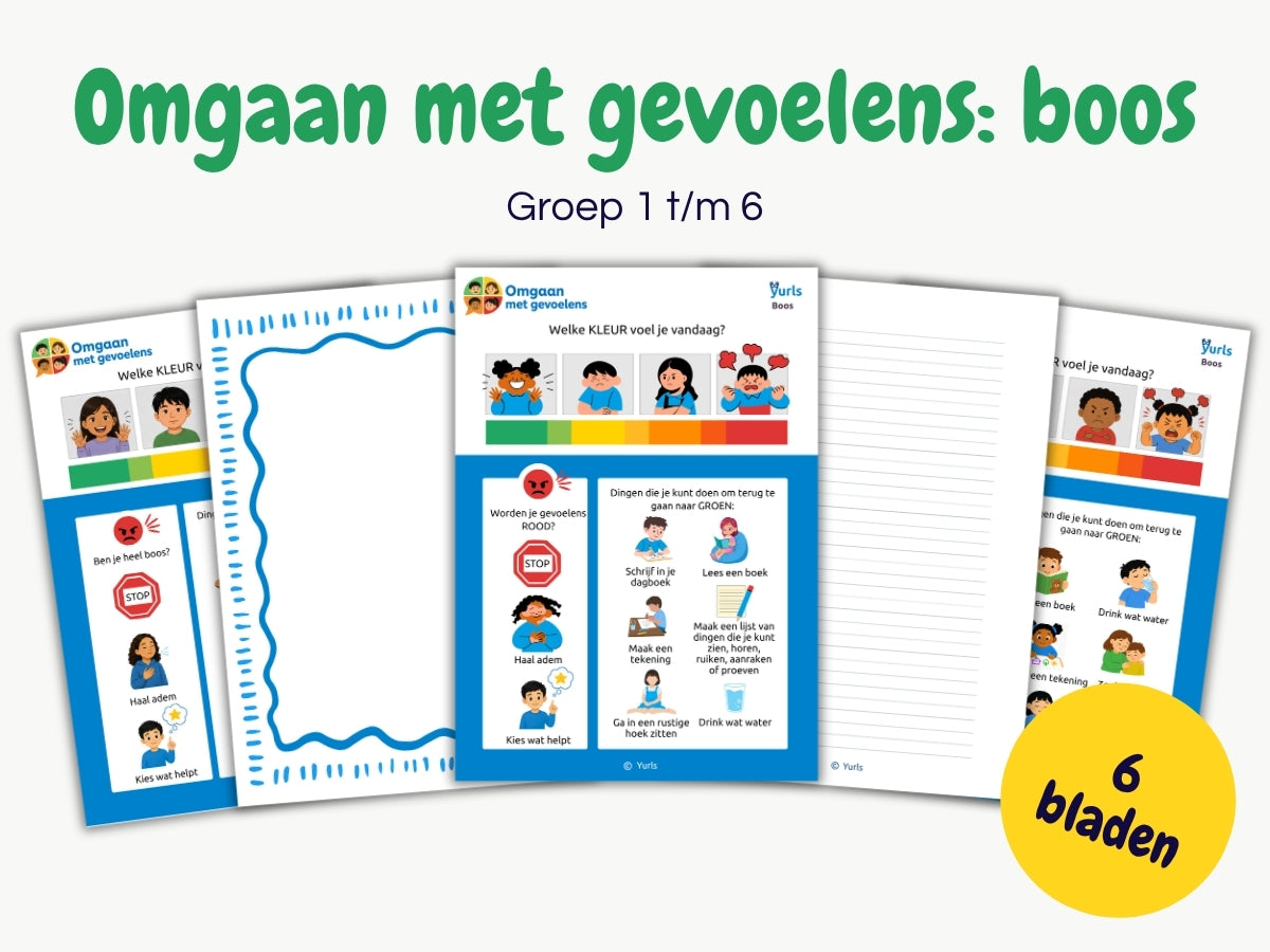 Omgaan met gevoelens: boos – posters groep 1 t/m 6