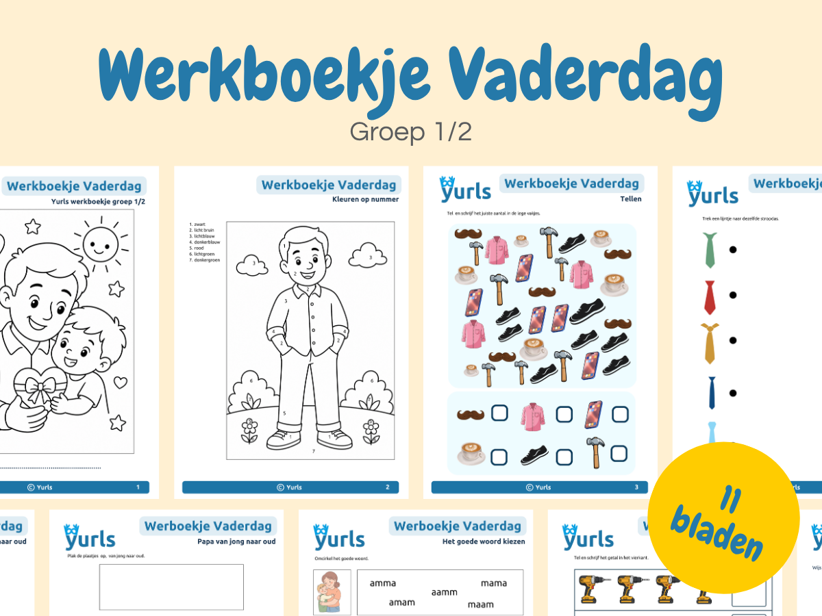 Werkboekje Vaderdag – werkbladen groep 1/2