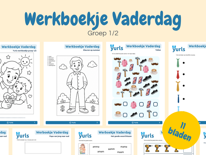Werkboekje Vaderdag – werkbladen voor groep 1/2