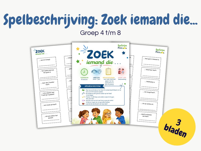 Spelbeschrijving: Zoek iemand die... – spel voor groep 4 t/m 8
