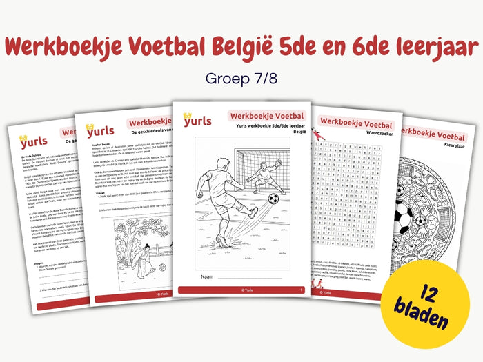 Werkboekje Voetbal België 5de en 6de leerjaar – werkbladen voor groep 7/8