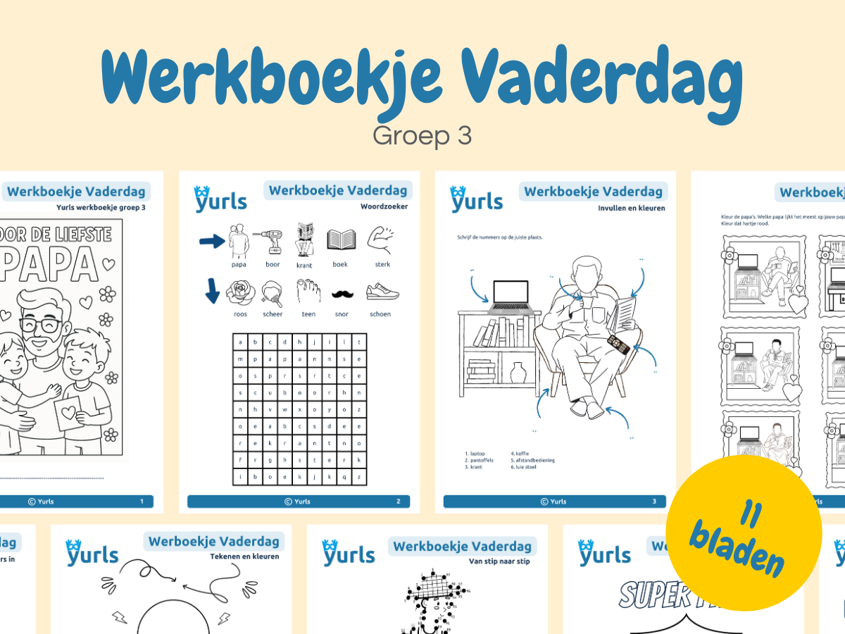 Werkboekje Vaderdag – werkbladen groep 3
